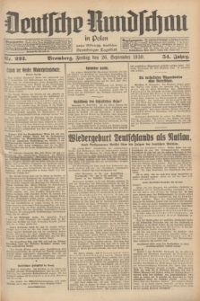 Deutsche Rundschau in Polen : früher Ostdeutsche Rundschau, Bromberger Tageblatt. Jg.54, Nr. 222 (26 September 1930) + dod.