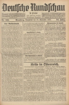 Deutsche Rundschau in Polen : früher Ostdeutsche Rundschau, Bromberger Tageblatt. Jg.54, Nr. 223 (27 September 1930) + dod.