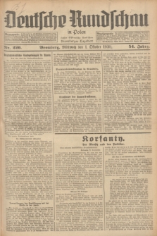 Deutsche Rundschau in Polen : früher Ostdeutsche Rundschau, Bromberger Tageblatt. Jg.54, Nr. 226 (1 Oktober 1930) + dod.