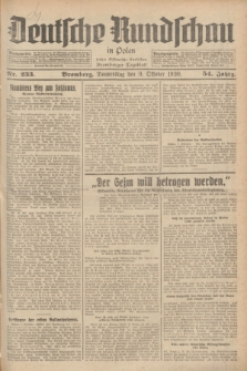 Deutsche Rundschau in Polen : früher Ostdeutsche Rundschau, Bromberger Tageblatt. Jg.54, Nr. 233 (9 Oktober 1930) + dod.