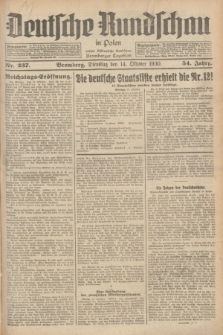 Deutsche Rundschau in Polen : früher Ostdeutsche Rundschau, Bromberger Tageblatt. Jg.54, Nr. 237 (14 Oktober 1930) + dod.