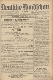 Deutsche Rundschau in Polen : früher Ostdeutsche Rundschau, Bromberger Tageblatt. Jg.54, Nr. 254 (4 November 1930) + dod.