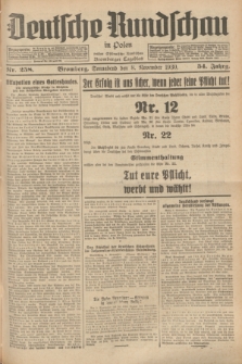 Deutsche Rundschau in Polen : früher Ostdeutsche Rundschau, Bromberger Tageblatt. Jg.54, Nr. 258 (8 November 1930) + dod.