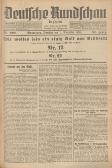 Deutsche Rundschau in Polen : früher Ostdeutsche Rundschau, Bromberger Tageblatt. Jg.54, Nr. 260 (11 November 1930) + dod.