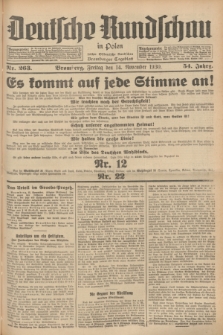 Deutsche Rundschau in Polen : früher Ostdeutsche Rundschau, Bromberger Tageblatt. Jg.54, Nr. 263 (14 November 1930) + dod.