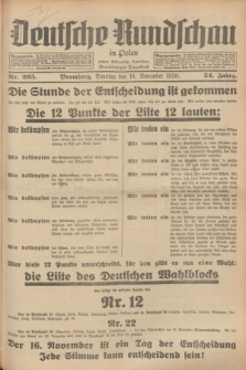 Deutsche Rundschau in Polen : früher Ostdeutsche Rundschau, Bromberger Tageblatt. Jg.54, Nr. 265 (16 November 1930) + dod.