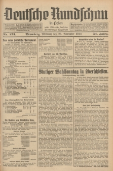 Deutsche Rundschau in Polen : früher Ostdeutsche Rundschau, Bromberger Tageblatt. Jg.54, Nr. 273 (26 November 1930) + dod.