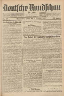 Deutsche Rundschau in Polen : früher Ostdeutsche Rundschau, Bromberger Tageblatt. Jg.54, Nr. 281 (5 Dezember 1930) + dod.