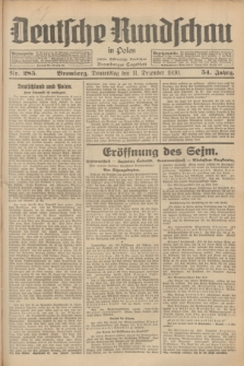 Deutsche Rundschau in Polen : früher Ostdeutsche Rundschau, Bromberger Tageblatt. Jg.54, Nr. 285 (11 Dezember 1930) + dod.