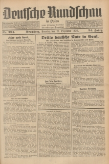 Deutsche Rundschau in Polen : früher Ostdeutsche Rundschau, Bromberger Tageblatt. Jg.54, Nr. 294 (21 Dezember 1930) + dod.