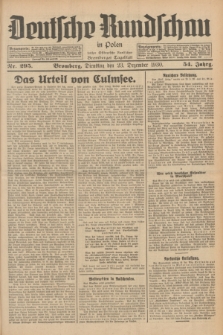 Deutsche Rundschau in Polen : früher Ostdeutsche Rundschau, Bromberger Tageblatt. Jg.54, Nr. 295 (23 Dezember 1930) + dod.