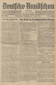 Deutsche Rundschau in Polen : früher Ostdeutsche Rundschau, Bromberger Tageblatt. Jg.55, Nr. 148 (2 Juli 1931) + dod.