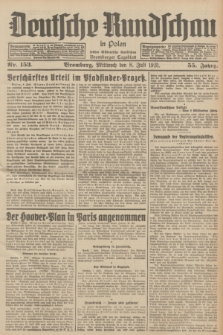 Deutsche Rundschau in Polen : früher Ostdeutsche Rundschau, Bromberger Tageblatt. Jg.55, Nr. 153 (8 Juli 1931) + dod.