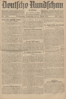 Deutsche Rundschau in Polen : früher Ostdeutsche Rundschau, Bromberger Tageblatt. Jg.55, Nr. 184 (13 August 1931) + dod.