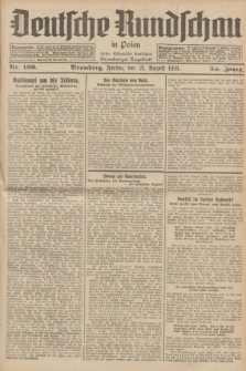 Deutsche Rundschau in Polen : früher Ostdeutsche Rundschau, Bromberger Tageblatt. Jg.55, Nr. 190 (21 August 1931) + dod.