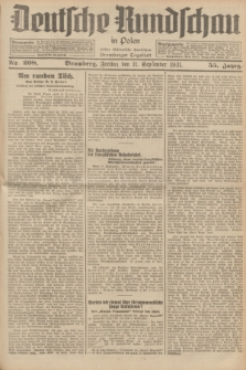 Deutsche Rundschau in Polen : früher Ostdeutsche Rundschau, Bromberger Tageblatt. Jg.55, Nr. 208 (11 September 1931) + dod.