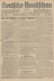 Deutsche Rundschau in Polen : früher Ostdeutsche Rundschau, Bromberger Tageblatt. Jg.55, Nr. 210 (13 September 1931) + dod.