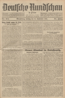 Deutsche Rundschau in Polen : früher Ostdeutsche Rundschau, Bromberger Tageblatt. Jg.55, Nr. 214 (18 September 1931) + dod.