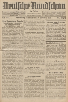 Deutsche Rundschau in Polen : früher Ostdeutsche Rundschau, Bromberger Tageblatt. Jg.55, Nr. 215 (19 September 1931) + dod.
