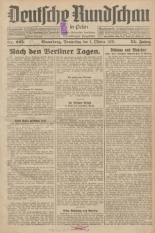Deutsche Rundschau in Polen : früher Ostdeutsche Rundschau, Bromberger Tageblatt. Jg.55, Nr. 225 (1 Oktober 1931) + dod.