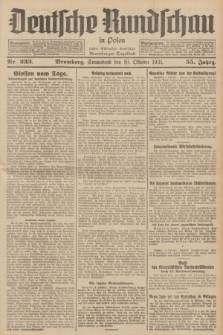 Deutsche Rundschau in Polen : früher Ostdeutsche Rundschau, Bromberger Tageblatt. Jg.55, Nr. 233 (10 Oktober 1931) + dod.