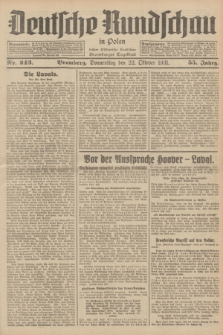 Deutsche Rundschau in Polen : früher Ostdeutsche Rundschau, Bromberger Tageblatt. Jg.55, Nr. 243 (22 Oktober 1931) + dod.