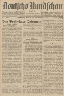 Deutsche Rundschau in Polen : früher Ostdeutsche Rundschau, Bromberger Tageblatt. Jg.55, Nr. 276 (29 November 1931) + dod.