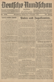 Deutsche Rundschau in Polen : früher Ostdeutsche Rundschau, Bromberger Tageblatt. Jg.55, Nr. 280 (4 Dezember 1931) + dod.