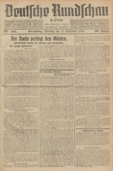 Deutsche Rundschau in Polen : früher Ostdeutsche Rundschau, Bromberger Tageblatt. Jg.56, Nr. 221 (27 September 1932) + dod.