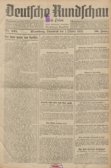 Deutsche Rundschau in Polen : früher Ostdeutsche Rundschau, Bromberger Tageblatt. Jg.56, Nr. 225 (1 Oktober 1932) + dod.