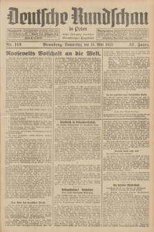 Deutsche Rundschau in Polen : früher Ostdeutsche Rundschau, Bromberger Tageblatt. Jg.57, Nr. 113 (18 Mai 1933) + dod.