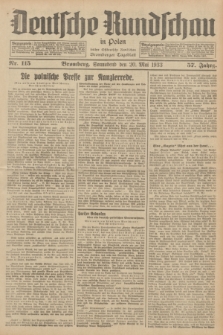 Deutsche Rundschau in Polen : früher Ostdeutsche Rundschau, Bromberger Tageblatt. Jg.57, Nr. 115 (20 Mai 1933) + dod.