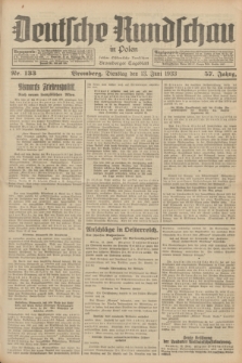 Deutsche Rundschau in Polen : früher Ostdeutsche Rundschau, Bromberger Tageblatt. Jg.57, Nr. 133 (13 Juni 1933) + dod.