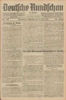 Deutsche Rundschau in Polen : früher Ostdeutsche Rundschau, Bromberger Tageblatt. Jg.57, Nr. 135 (15 Juni 1933) + dod.