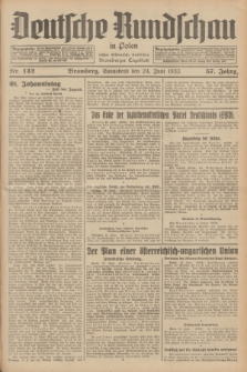 Deutsche Rundschau in Polen : früher Ostdeutsche Rundschau, Bromberger Tageblatt. Jg.57, Nr. 142 (24 Juni 1933) + dod.