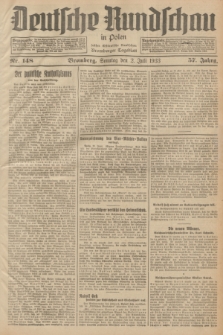 Deutsche Rundschau in Polen : früher Ostdeutsche Rundschau, Bromberger Tageblatt. Jg.57, Nr. 148 (2 Juli 1933) + dod.
