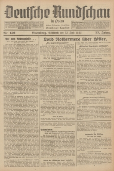 Deutsche Rundschau in Polen : früher Ostdeutsche Rundschau, Bromberger Tageblatt. Jg.57, Nr. 156 (12 Juli 1933) + dod.