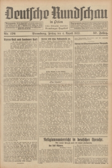 Deutsche Rundschau in Polen : früher Ostdeutsche Rundschau, Bromberger Tageblatt. Jg.57, Nr. 176 (4 August 1933) + dod.