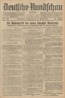 Deutsche Rundschau in Polen : früher Ostdeutsche Rundschau, Bromberger Tageblatt. Jg.57, Nr. 181 (10 August 1933) + dod.