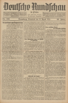 Deutsche Rundschau in Polen : früher Ostdeutsche Rundschau, Bromberger Tageblatt. Jg.57, Nr. 188 (19 August 1933) + dod.