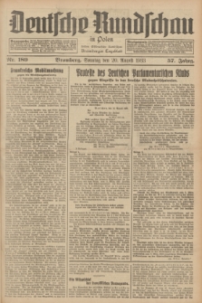 Deutsche Rundschau in Polen : früher Ostdeutsche Rundschau, Bromberger Tageblatt. Jg.57, Nr. 189 (20 August 1933) + dod.