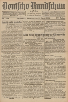 Deutsche Rundschau in Polen : früher Ostdeutsche Rundschau, Bromberger Tageblatt. Jg.57, Nr. 198 (31 August 1933) + dod.
