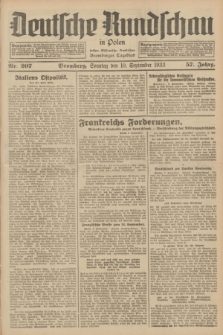 Deutsche Rundschau in Polen : früher Ostdeutsche Rundschau, Bromberger Tageblatt. Jg.57, Nr. 207 (10 September 1933) + dod.