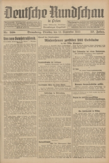 Deutsche Rundschau in Polen : früher Ostdeutsche Rundschau, Bromberger Tageblatt. Jg.57, Nr. 208 (12 September 1933) + dod.