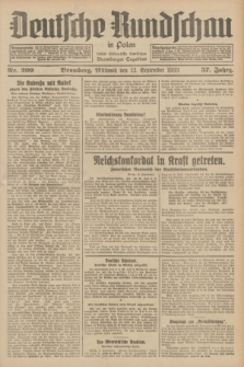 Deutsche Rundschau in Polen : früher Ostdeutsche Rundschau, Bromberger Tageblatt. Jg.57, Nr. 209 (13 September 1933) + dod.