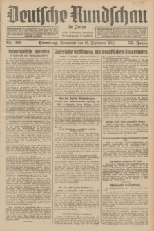 Deutsche Rundschau in Polen : früher Ostdeutsche Rundschau, Bromberger Tageblatt. Jg.57, Nr. 212 (16 September 1933) + dod.