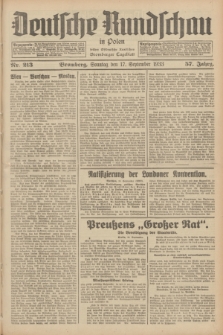 Deutsche Rundschau in Polen : früher Ostdeutsche Rundschau, Bromberger Tageblatt. Jg.57, Nr. 213 (17 September 1933) + dod.