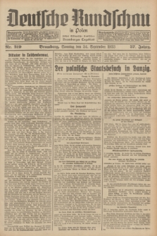 Deutsche Rundschau in Polen : früher Ostdeutsche Rundschau, Bromberger Tageblatt. Jg.57, Nr. 219 (24 September 1933) + dod.