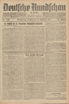 Deutsche Rundschau in Polen : früher Ostdeutsche Rundschau, Bromberger Tageblatt. Jg.57, Nr. 220 (26 September 1933) + dod.
