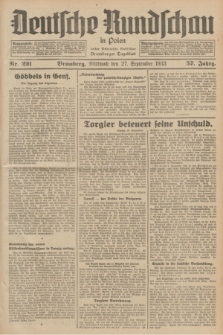 Deutsche Rundschau in Polen : früher Ostdeutsche Rundschau, Bromberger Tageblatt. Jg.57, Nr. 221 (27 September 1933) + dod.
